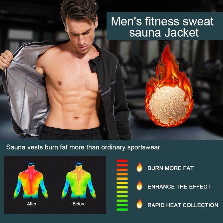 Sweat Jacket Men Weight Loss Sportwear Fitness Slimming Running Outfit Fat Burning Workout