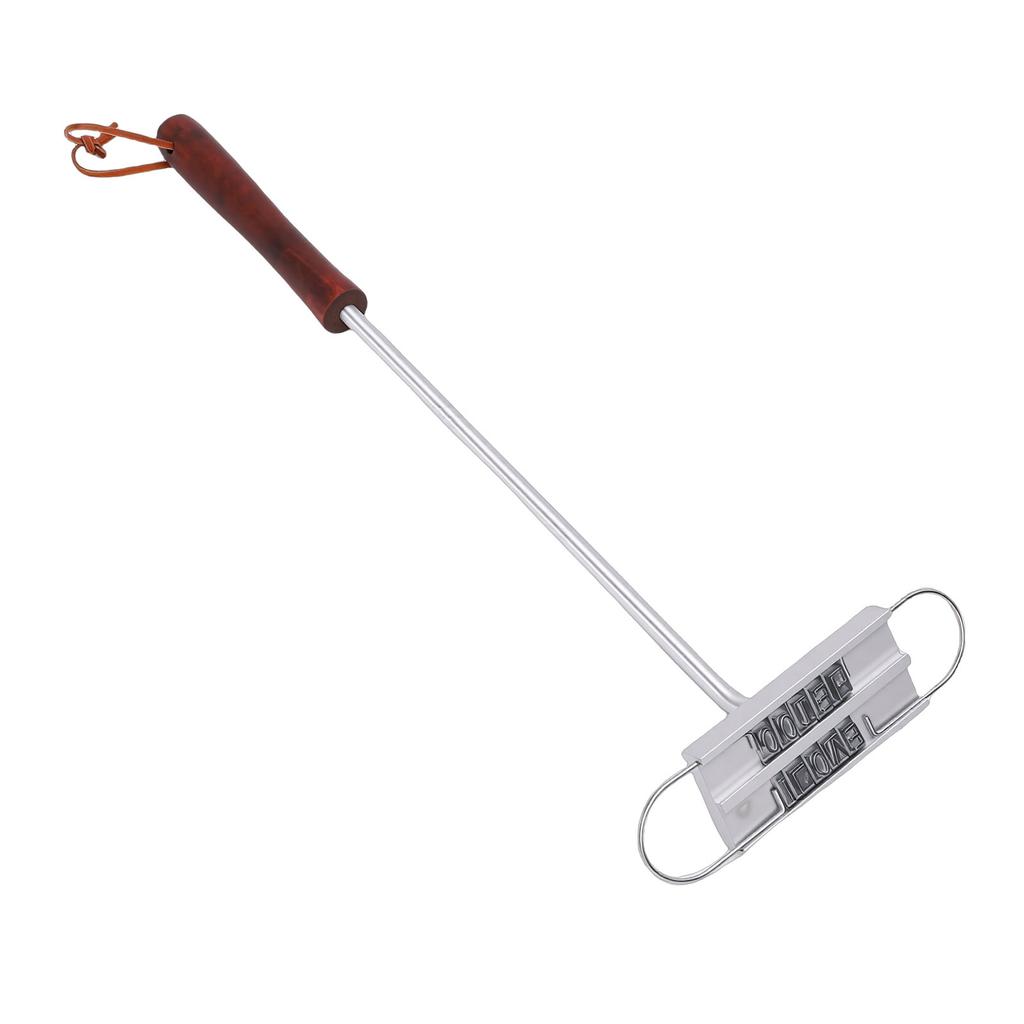 Grill Branding Iron Set with Wooden Handle, Interchangeable Letters for Steak Burger Marking, Stainless Steel Grill Branding Tool