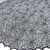 Spiderweb Table Cover for Halloween, Round Black Lace Tablecloth with Soft Fabric Drape for Dessert Display, Entry Table, and Party Decors
