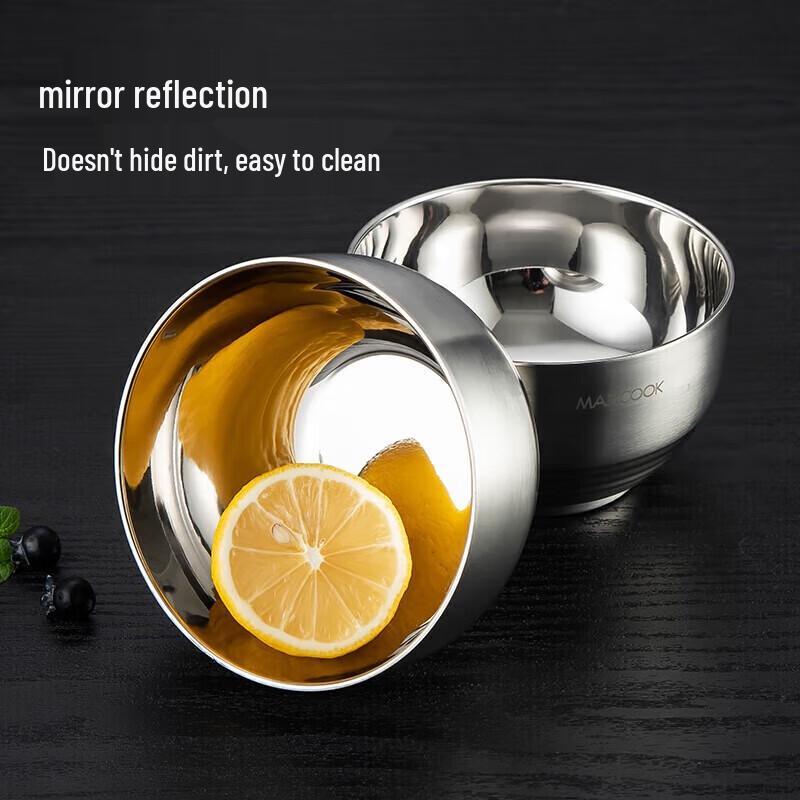 

MAXCOOK 304 Stainless Steel Double-Layer Insulated Bowl