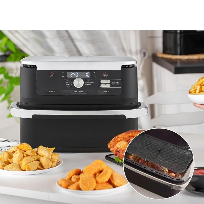 Nonstick Air Fryers Silicone Splatter Shield with Enhancing Airflows Design Reusable Dishwasher Safe Kitchen Supplies
