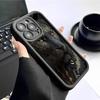 Gradient Lion Leopard Grooved Phone Case for iPhone 14/15/16/17 Pro Max - Black Style Protection