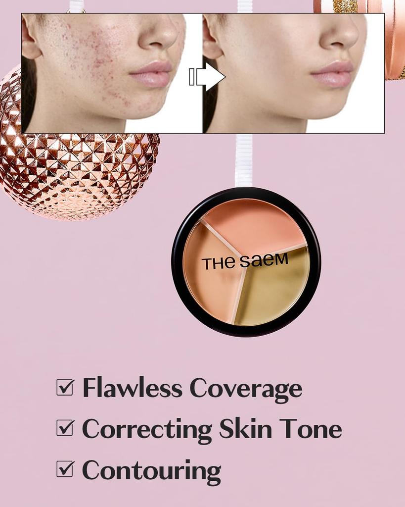 The Saem Cover Perfection Triple Pot Concealer #01 Correct Beige (Official THE SAEM website)