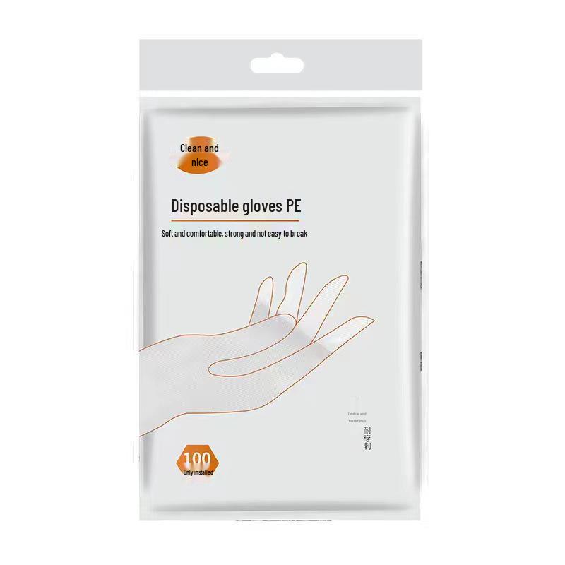 Extra Thick Transparent Food Grade Disposable PE Plastic Gloves for Kitchen & Household