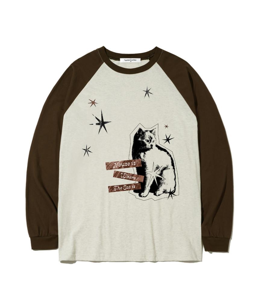Deomopeuhauseu House Cat Print Oversized Long Sleeve [4 Colors]