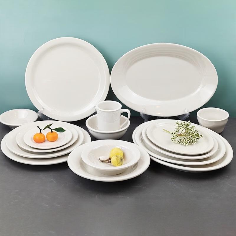 Abay Ceramic Wide-Rimmed Round Plate