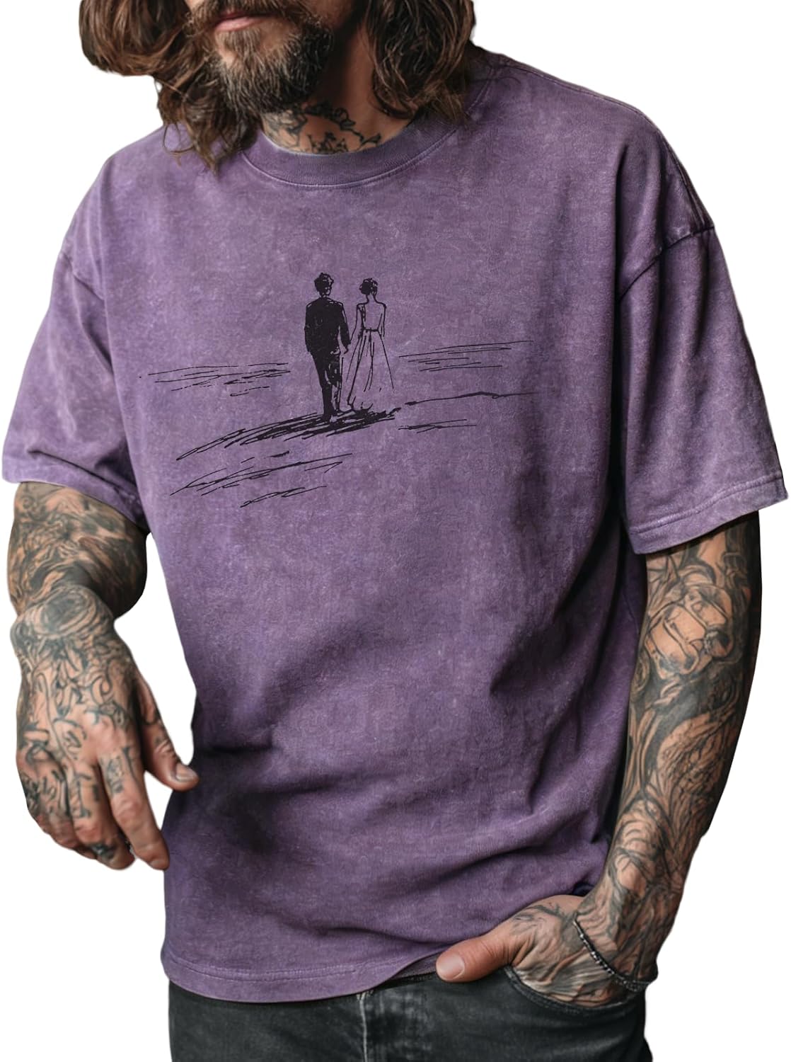 

domirica Solid 100% Cotton Acid Washed Mens Graphic T-Shirts Short Sleeve Crewneck Y2K Big and Tall 2026 Summer Undershirts 5XL різнокольоровий