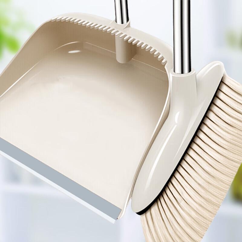 Soft Bristle Broom & Dustpan Set with Scraper