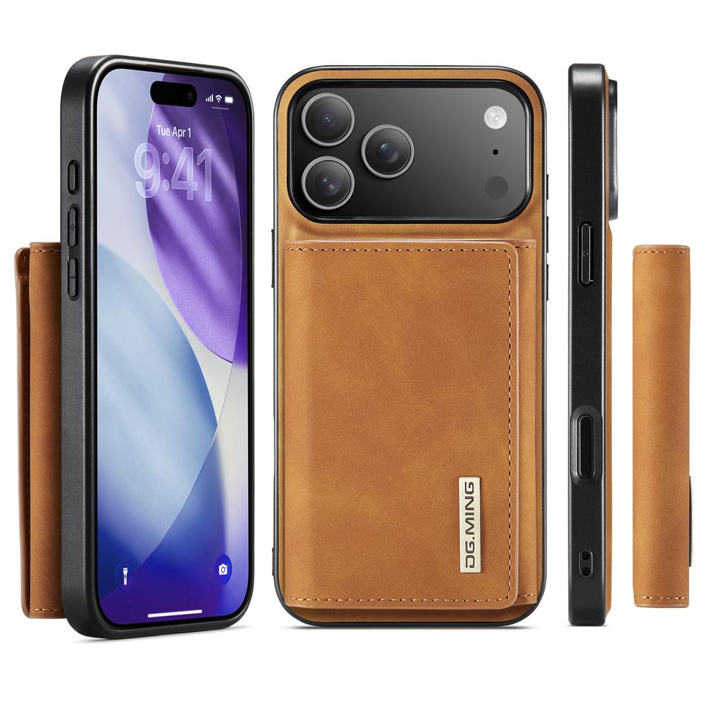 2 In 1 Detachable Magnetic Card Solt Leather Wallet Case For iPhone 17 Pro Max 16 Plus 15 Plus 14 13 12 11 Stand Kickstand Cover
