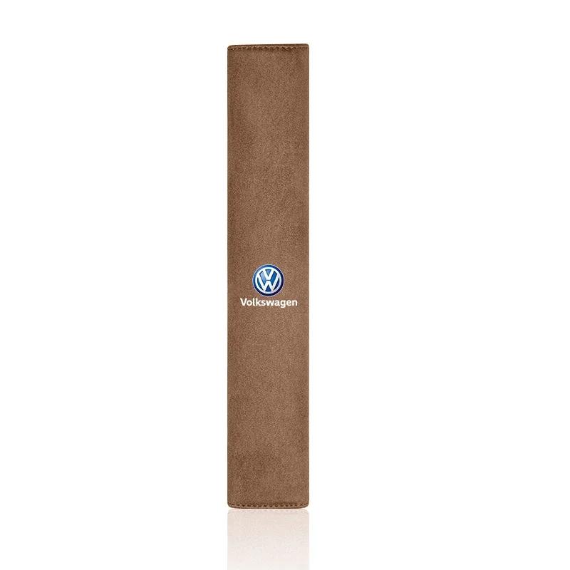 1Pcs Car Leather Seat Belt Cover Shoulder Protection Pad For Volkswagen VW Scirocco Golf Amarok T5 Phaeton Teramont ID3 GTI
