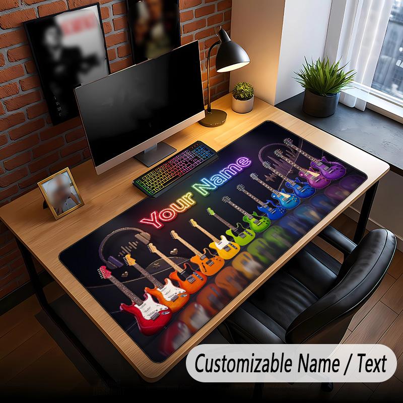 Tastatură Personalizată cu Tematică Muzică Chitară Personalizată Cu Nume Text Covoraș de Birou Personalizat Pentru Birou Decor Acasă