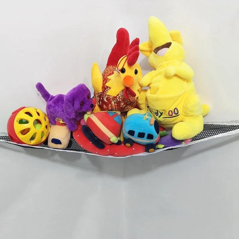 Durable large plush toy hanging net for corner toy storage in bedrooms, homes and dorms