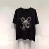 American Catty Cotton Casual Short-sleeved T-shirt Women's Summer Loose Fat Mm Thin Design Sense Niche Versatile Top