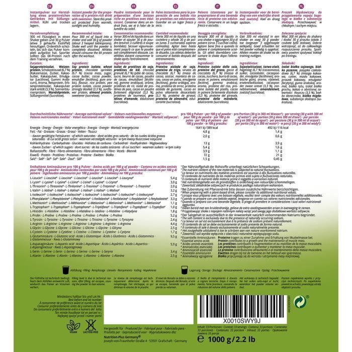 Nutri-plus shape &amp; shake 6k protein - poudre de protéines végétaliennes - caramel salé - proteines - 1000g