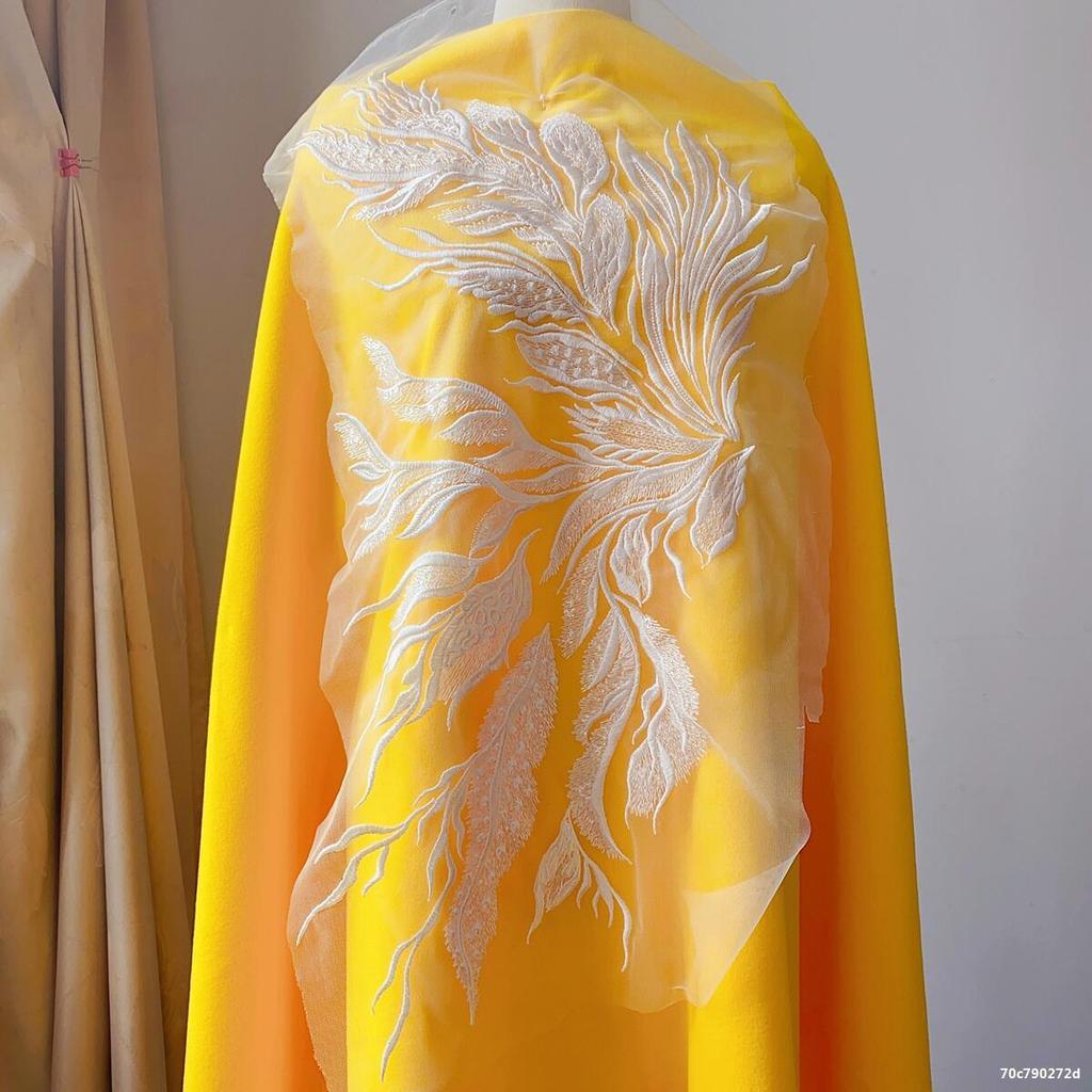 1Pc Gold Black White Quality Lace Fabrics Embroidery Patches Wedding Dress Decoration DIY Sewing Accessories