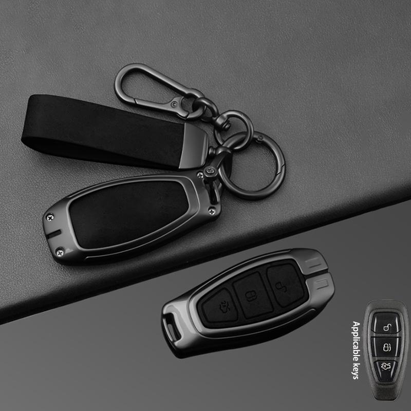 Interior Mouldings Car Key Case for Ford Kuga MK2 Focus 3 4 ST Mondeo MK3 MK4 Fiesta Fusion Ecosport Key Fob Keychain Keyless Ca