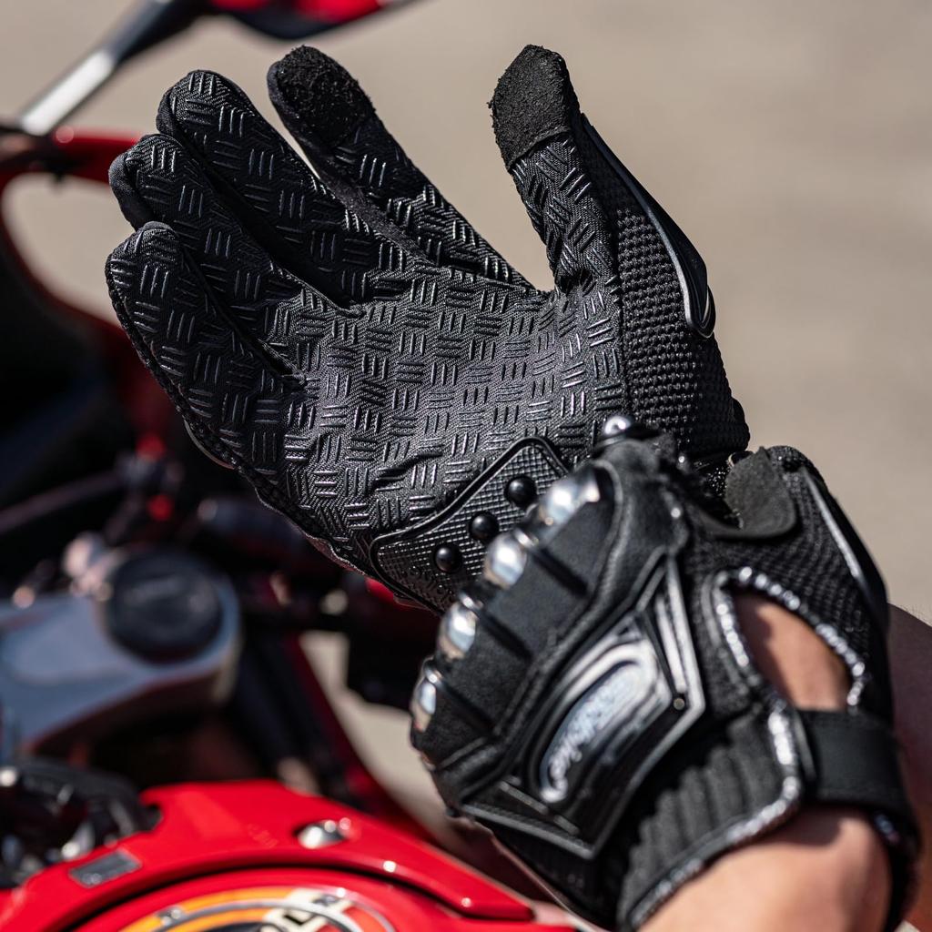 ILM Motorbike Glove, Knuckle Guard, For Summer/Winter, Men's, Women's, Black