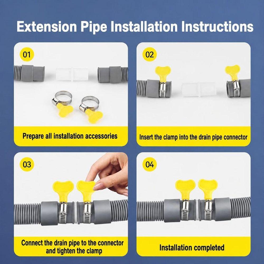 Thickened Wall Washing Machine Drain Hose PVC Outlet Hose Extension Front Load Washers