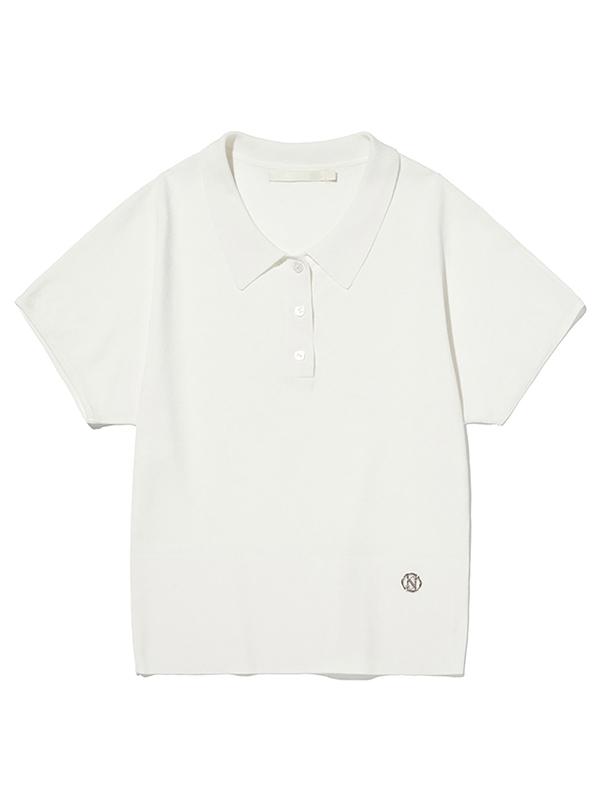 KIRSH Collection Collared Short Sleeve Knit [White]