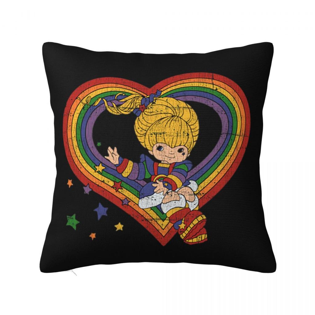 Rainbow Brite And Friends Retro s Cartoon Design Square Pillowcase Pillow Cover Cushion Comfort Throw Pillow for Home Car