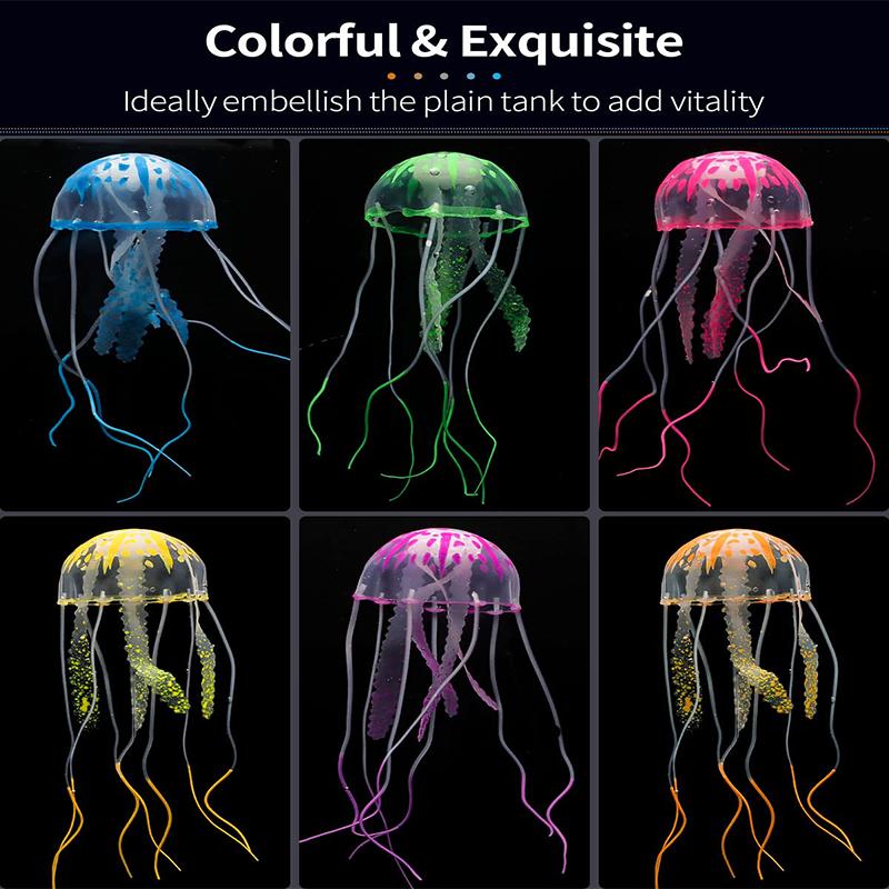 Artificial Swim Luminous Jellyfish Aquarium Decoration Fish Tank Underwater Live Plant Luminous Ornament Aquatic Landscape