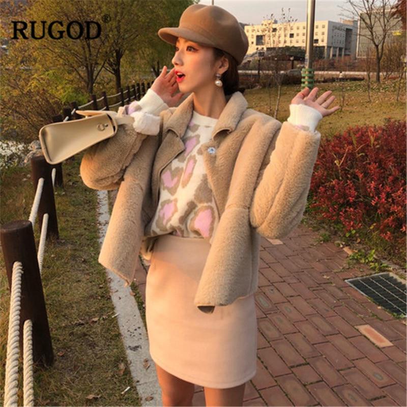 RUGOD Vintage Fashion Leopard Women Sweaters Knitted Warm Winter Clothes Casual O-Neck Pullover Pull
