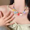Stylish Beads Necklace Elegant Neck Chain Colorful Daisy Necklace Fashion Accessories Suitable for Fashionable Ladies