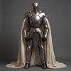 Medieval Knight Full Body Armor Suit with White Cloak Handmade Steel Plate Armor LARP Cosplay Warrior Costume