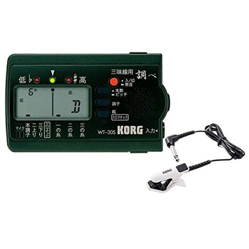 KORG Shamisen Tuner WT-30S + Contact Microphone CM-300-WHBK Set