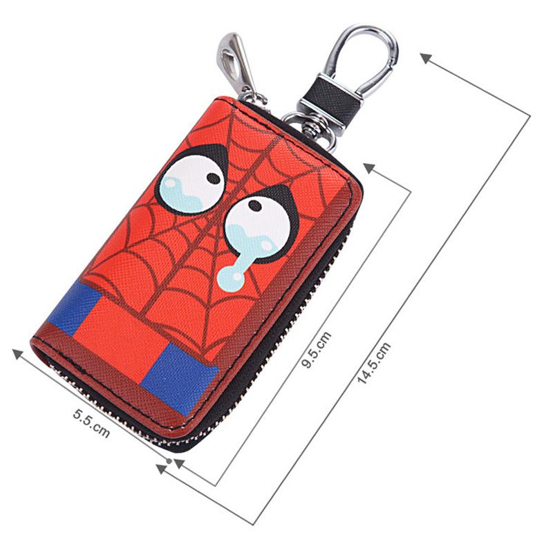 Cute Cartoon Key Bag Men Women PU Leather Key Holder for Car Metal Key Chain Creative Mini Zip Coin Purse Car Key Case Cover