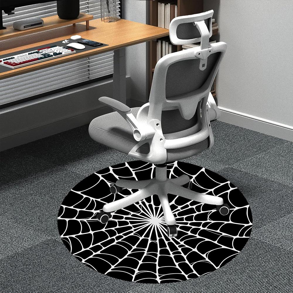 

1pc Spider Web Office Round Area Rug, Indoor Mat Suitable ForOffice, Under Office Chairs Bedroom Living Room Home Decor, D102 80cm by 80cm