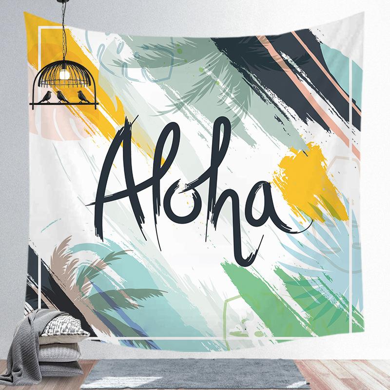 Modern Nordic Polyester Tapestry Tropical Plants Wall Hanging Decor Hot Bohemian Tapestry For Bedroom Dorm Living Room Wall Art