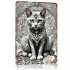 White Cat Kintsugi Metal Poster Tin Sign Wall Art Mancave Decoration Living Room Customizable Metal Signs for Home Decoration