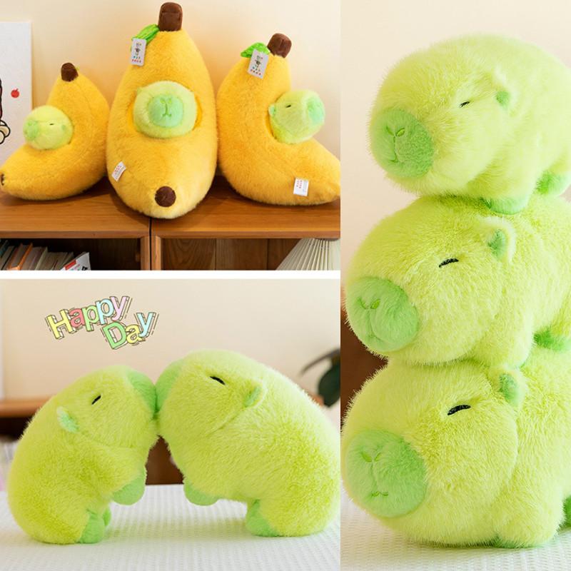 Capybara Doll Banana Plush Toy Stuffed Animal Cartoon Fluffty Gift Decor Home
