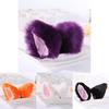 Luxurious Faux Fur Cat Fox Long Fur Ears Costume Hair Clip For Halloween Cosplay Parties