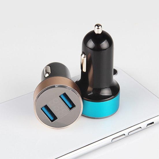 3.1A Dual Usb 2 Ports Lcd Display 12-24V Socket Car Charger
