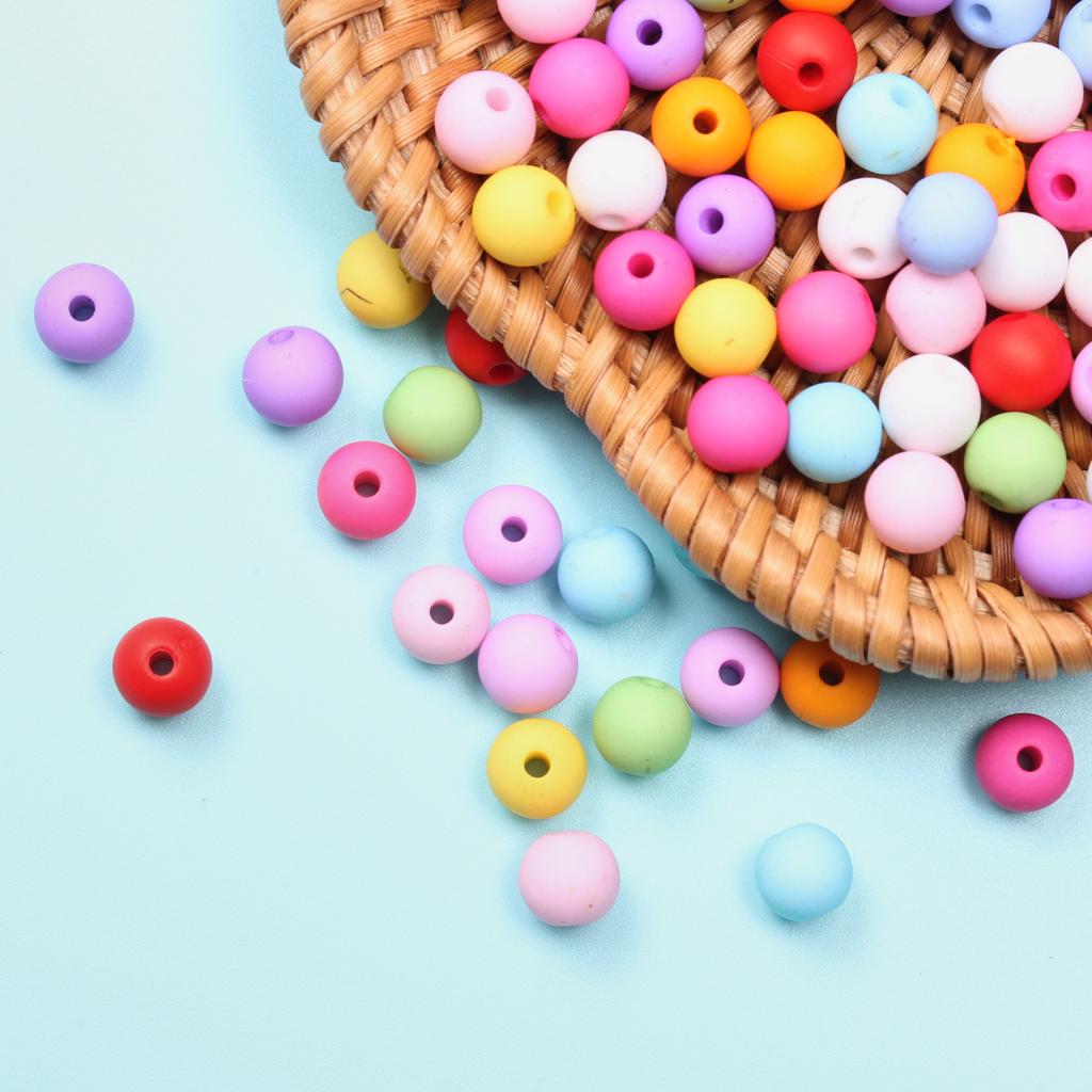 6mm 200Pcs Multicolor Spacer Acrylic Beads for DIY Pendant  Necklace Bracelet Jewelry Making Handmade Material Accessories