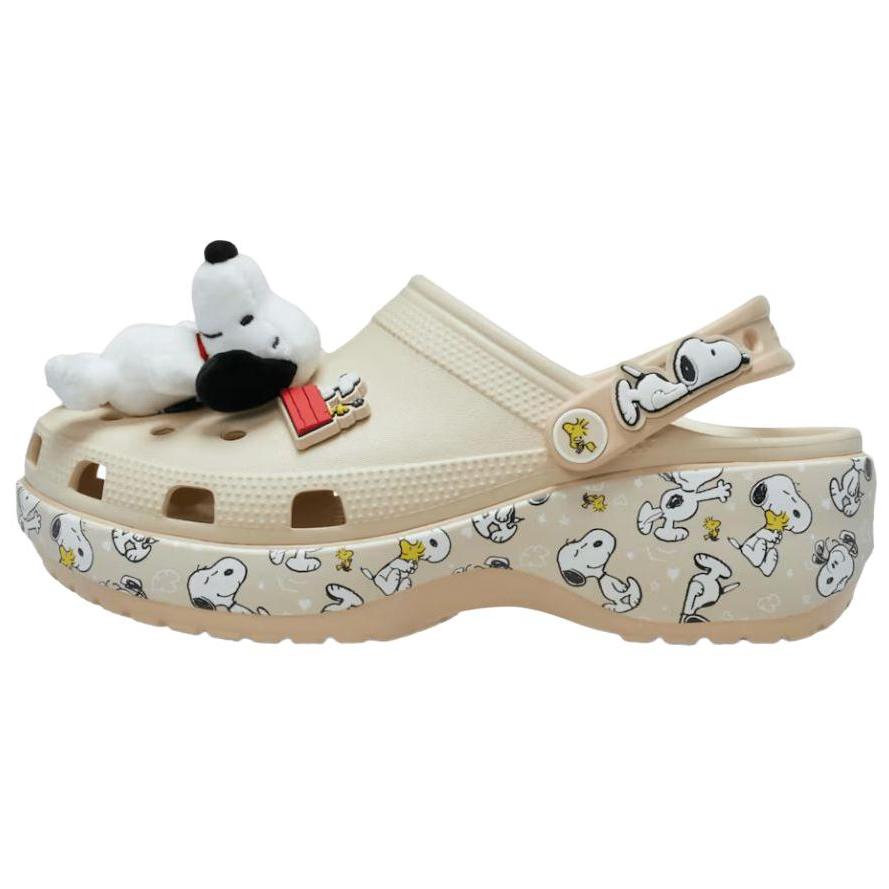 

PEANUTS x Crocs Classic Platform Clog Clogs Women s Beige 212118-90H 36-37