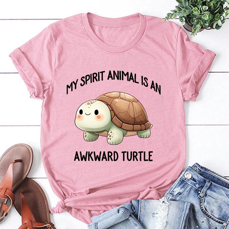 Mým duchovním zvířetem je neohrabaná želva potisk tričko pánské/dámské topy trička léto chladné volné krátký rukáv