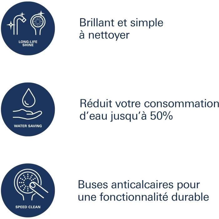 Douche de tête GROHE Vitalio Start 210 - jet unique - économie d'eau - raccord fileté 1/2" - 26415000