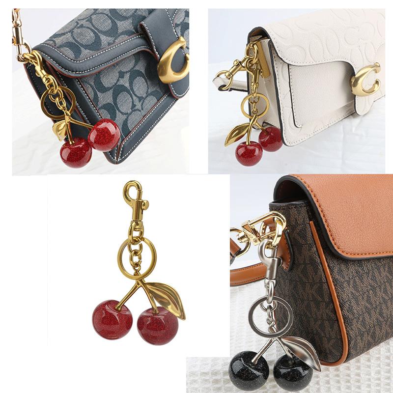 Cherry Charm Handbag Pendant Keychain for Women's Exquisite Internet-famous Crystal Cherry Bag Accessories High-Grade Pendant