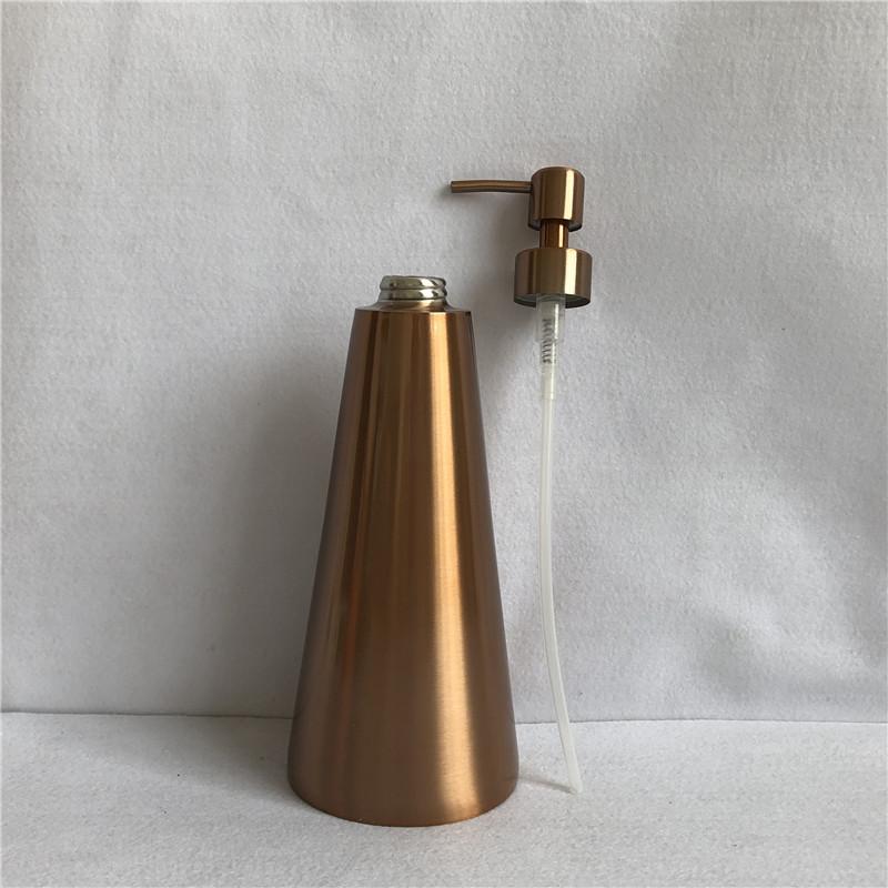 

1шт 304 нержавеющая сталь дозатор жидкого мыла 800 мл конический отель KTV ручной пресс бутылка розовое золото/матовое серебро розового золота