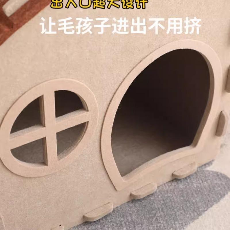 Multifunctional Semi Enclosed Wear Resistant Felt Cat Bed Cat Tunnel For All Seasons