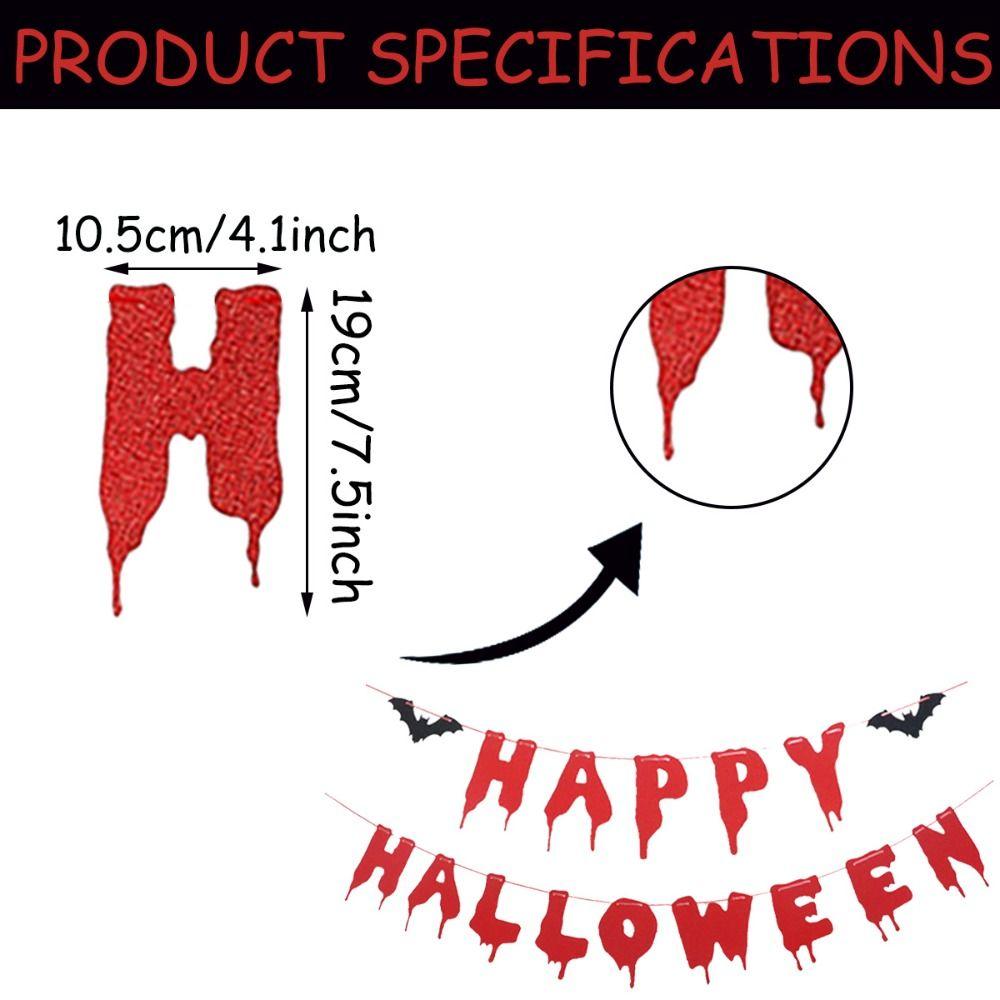 Streamers Bat Spider  Banner Decorative Props Horror Decor New Halloween Banner  Horror Theme