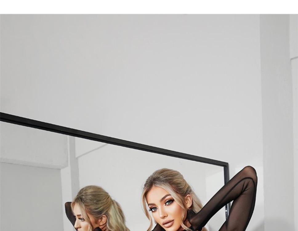 Latin Dance Criss-Cross Back Long Sleeve Leotard with Chest Pad - Women's Style for Southeast Asia, Europe & America.