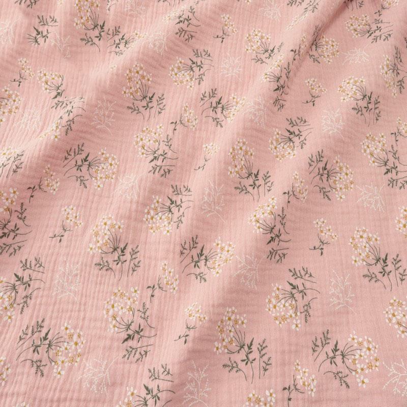 100X135cm Soft Floral Pajamas Nightdress Cotton Gauze Fabric Rose Printed Crepe Cotton Long-sleeved Ins Style Homewear Fabric