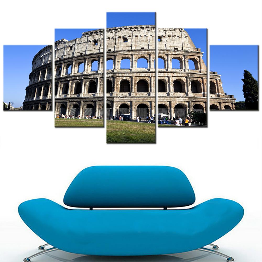 Colosseum World Famous Landmark Aesthetic Modular Decorative Canvas Painting Home Decor Poster Print Room Wall Art Picture