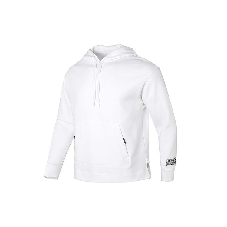 Under Armour Solid Color Drawstring Hoodie Men White 1377173-100 XL