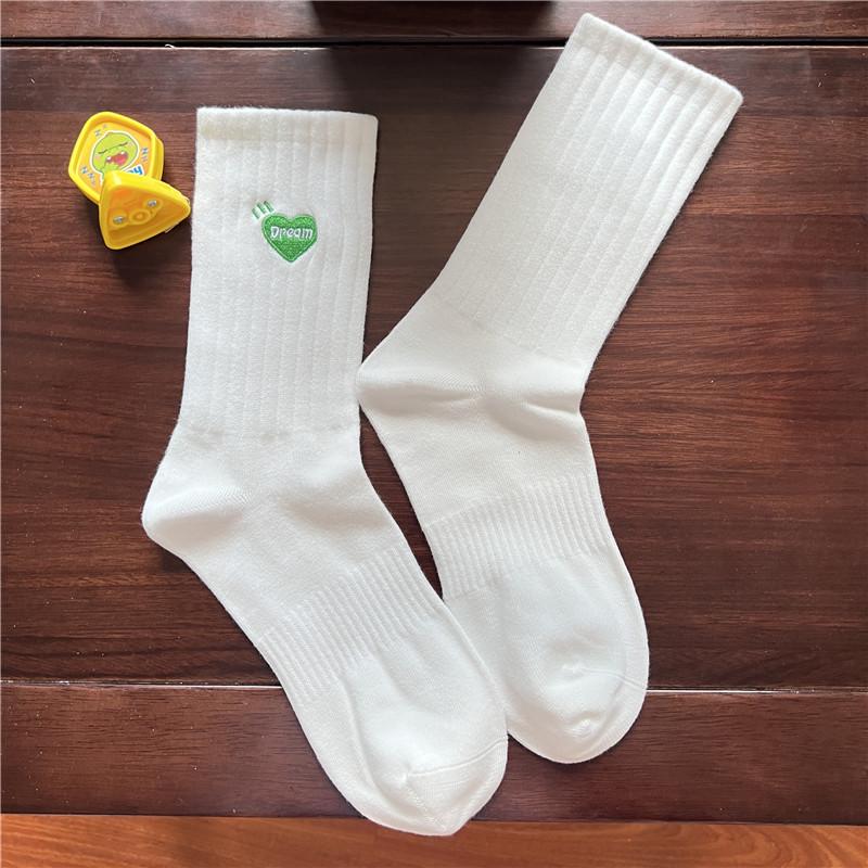 Cityboy Men's Trendy Cartoon Embroidery Mid-Calf Socks - Sweat-Absorbing Sport Socks for Autumn & Winter