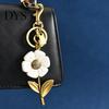 Keychain Pendant Sparkling Rhinestones Inlaid Flower Shape Key Chain Exquisite with Lobster Clasp Hanging Design Keyring Backpack Accessory Rhinestone
